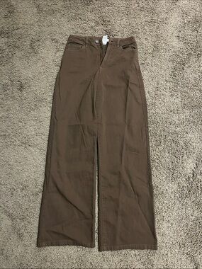 Garage Brown Wide-Leg Jeans